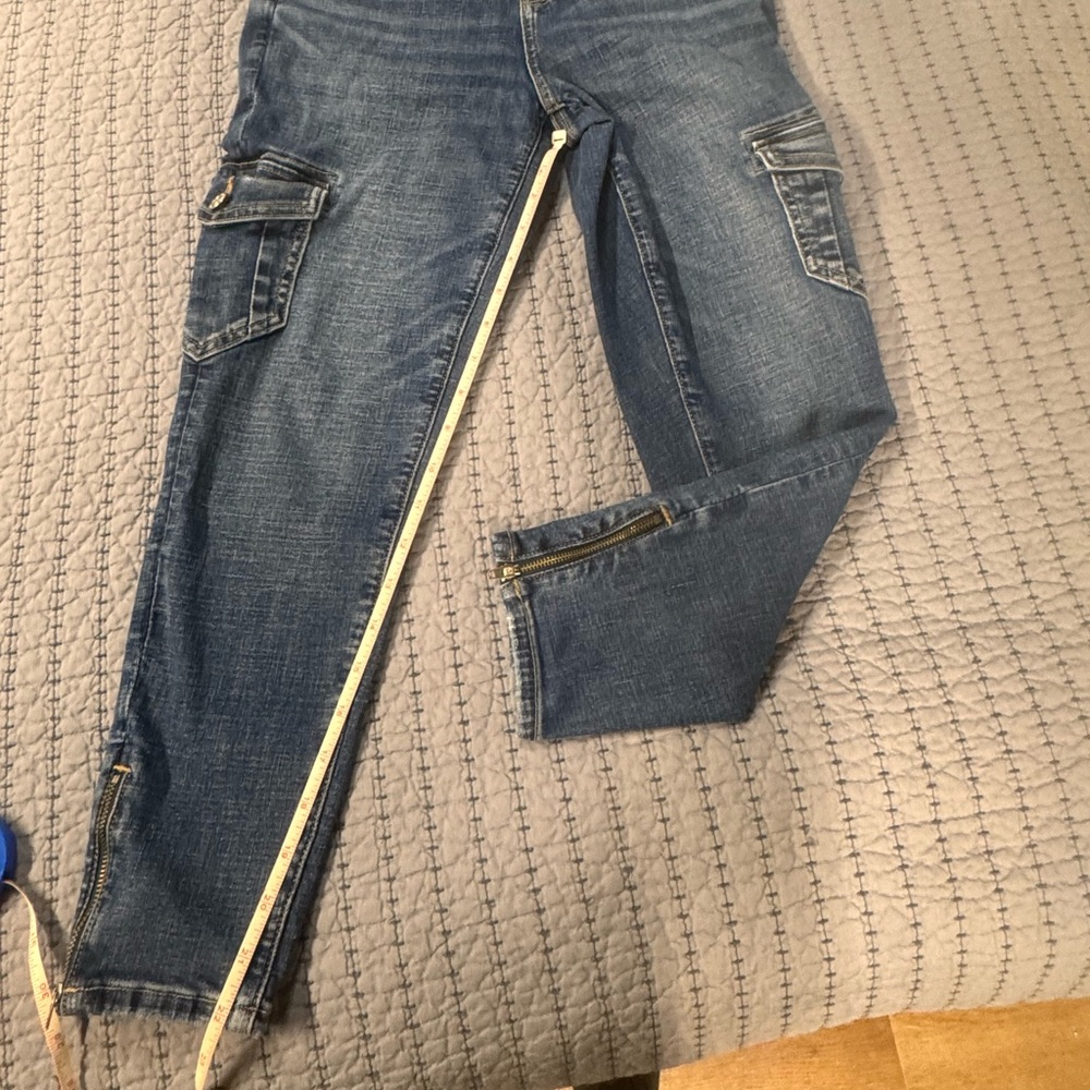 American Eagle Dark Blue High-Rise cargo Jegging xshort
